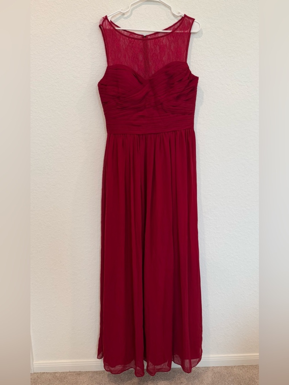 NWT Camille La Vie Red Lace-Top Maxi Dress